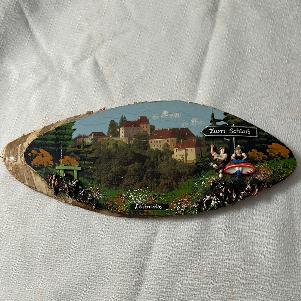 ✨ Leibnitz, Germany wood plaque Souvenir Zum Schloss German
